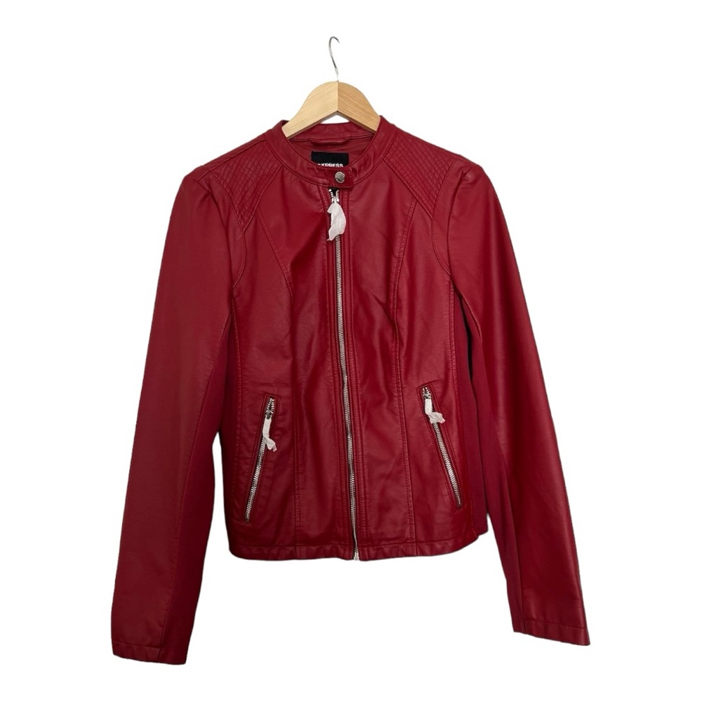 NWT Express “Not-Leather” Red Zipper Jacket